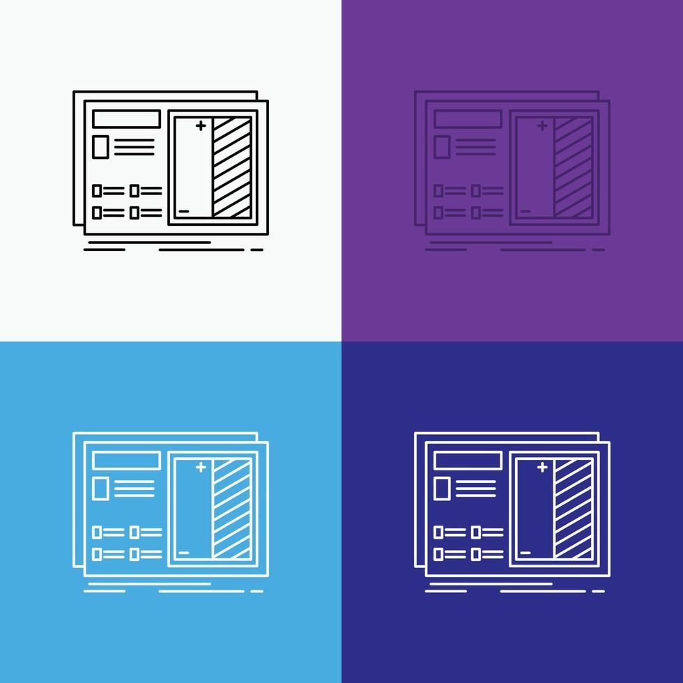 Blueprint. design. drawing. plan. prototype Icon Over Various Background. Line style design. designed for web and app. Eps 10 vector illustration