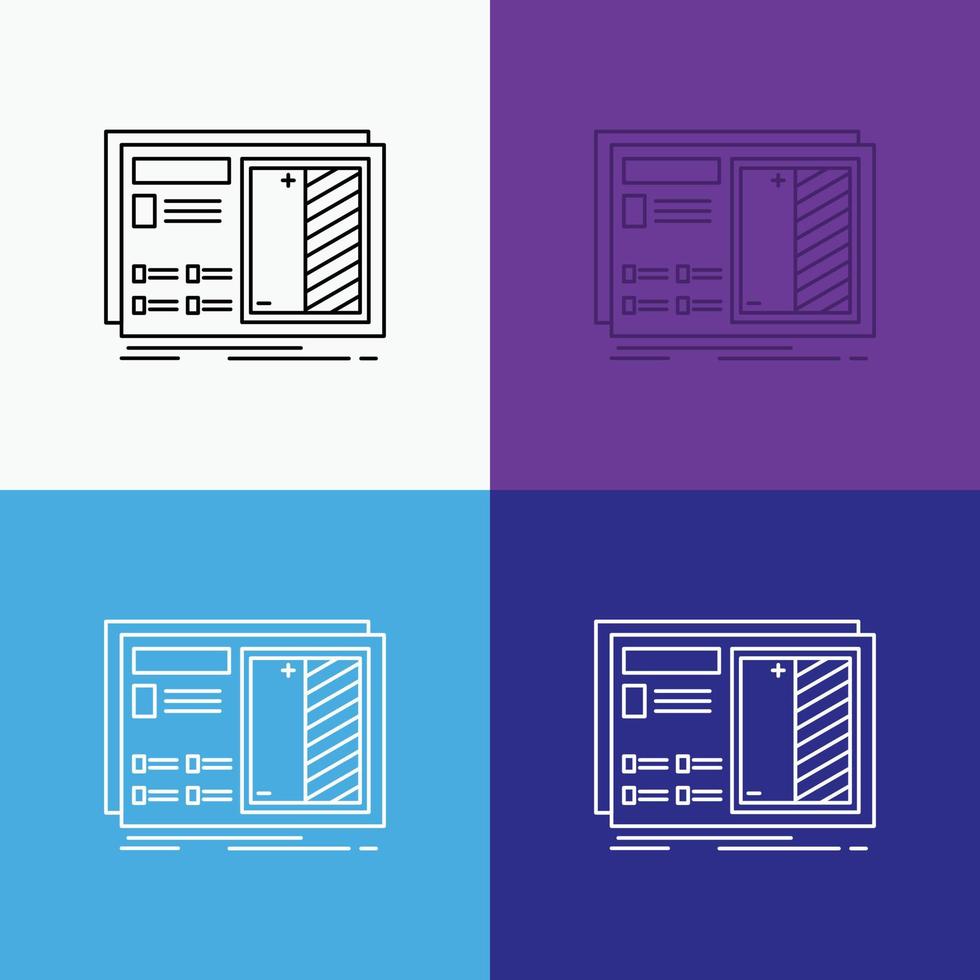 Plano. diseño. dibujo. plan. icono de prototipo sobre varios antecedentes. diseño de estilo de línea. diseñado para web y aplicación. eps 10 ilustración vectorial vector