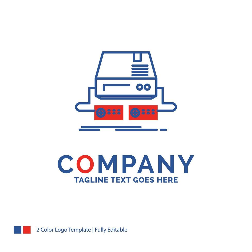 Company Name Logo Design For Console. game. gaming. pad. drive. Blue and red Brand Name Design with place for Tagline. Abstract Creative Logo template for Small and Large Business. vector