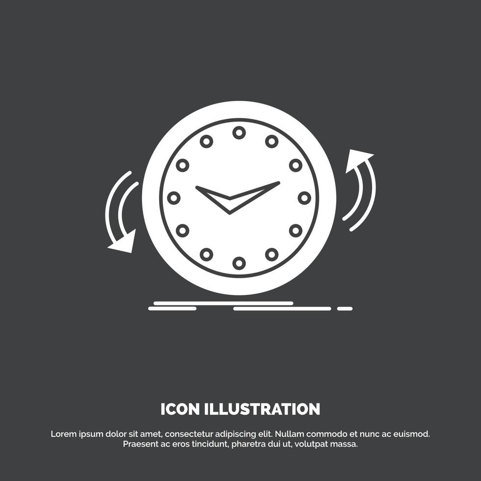 Backup, clock, clockwise, counter, time Icon. glyph vector symbol for UI and UX, website or mobile application