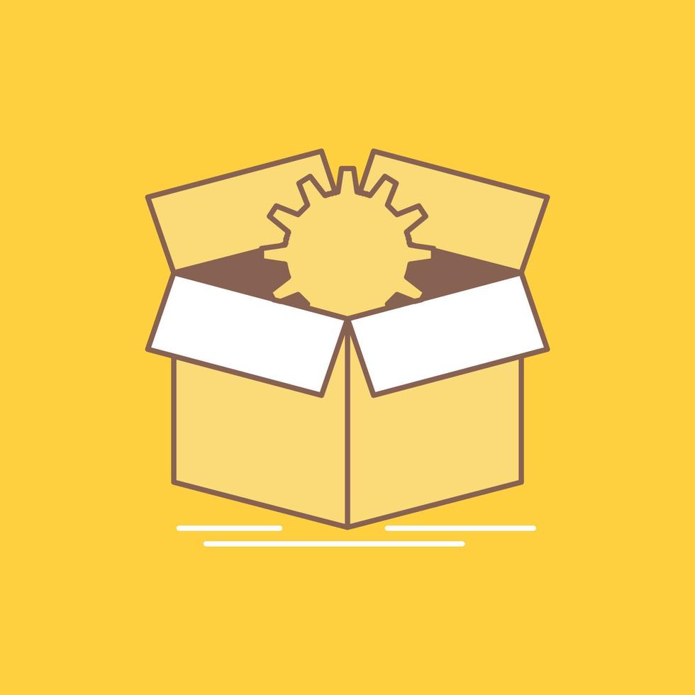 upload. performance. productivity. progress. work Flat Line Filled Icon. Beautiful Logo button over yellow background for UI and UX. website or mobile application vector