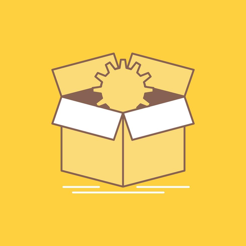 upload. performance. productivity. progress. work Flat Line Filled Icon. Beautiful Logo button over yellow background for UI and UX. website or mobile application vector