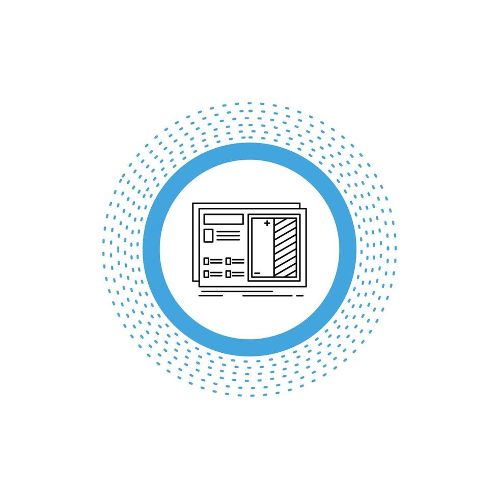 Blueprint. design. drawing. plan. prototype Line Icon. Vector isolated illustration