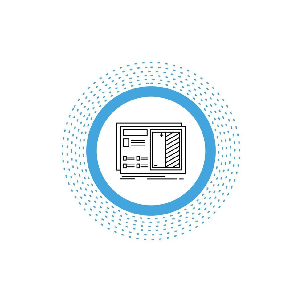 Plano. diseño. dibujo. plan. icono de línea de prototipo. ilustración vectorial aislada vector