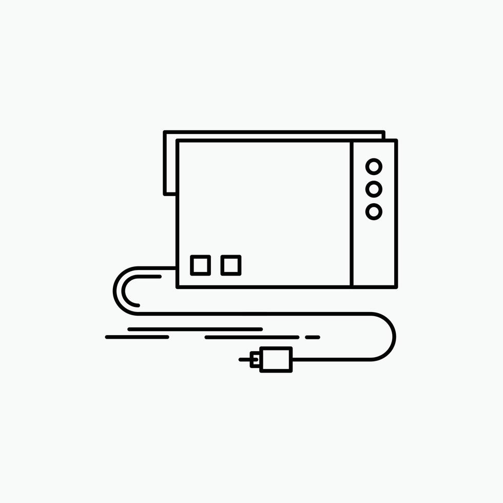 audio. card. external. interface. sound Line Icon. Vector isolated illustration