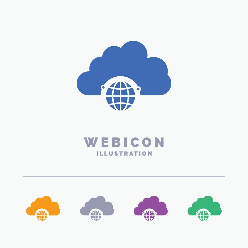 network. city. globe. hub. infrastructure 5 Color Glyph Web Icon Template isolated on white. Vector illustration