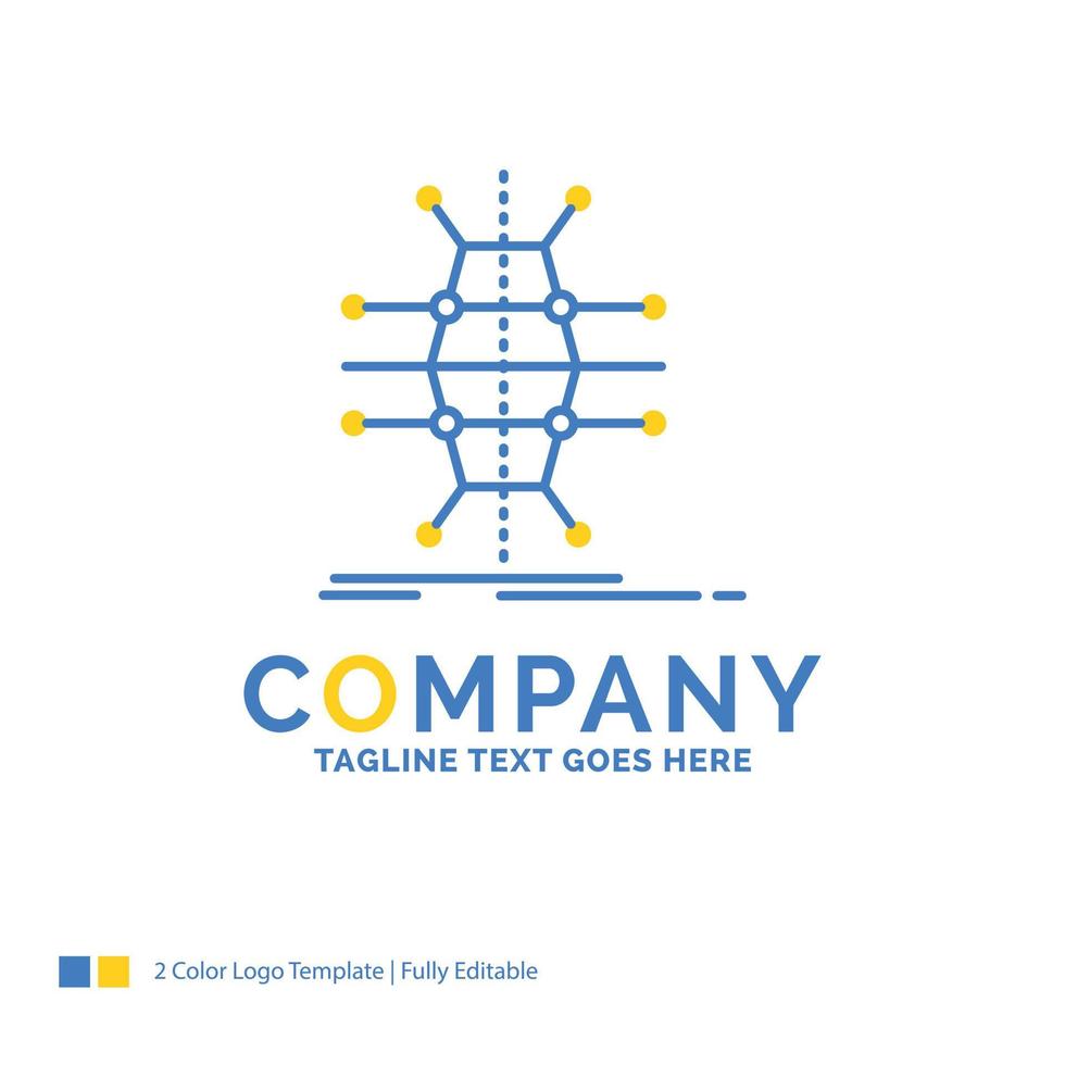Distribution. grid. infrastructure. network. smart Blue Yellow Business Logo template. Creative Design Template Place for Tagline. vector