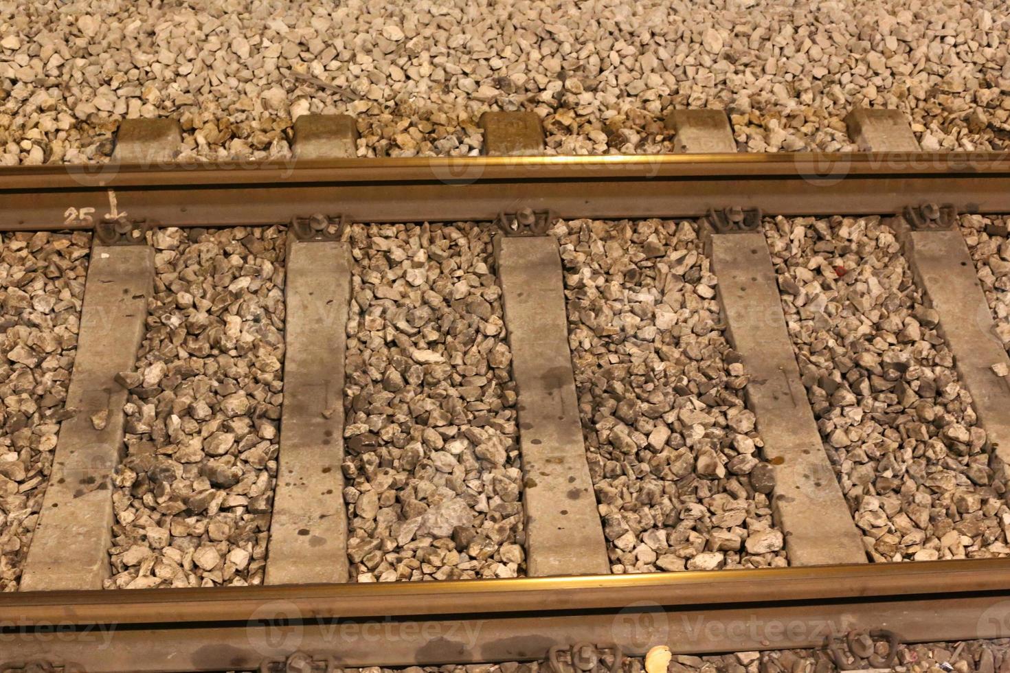 Railroad Tracks and Railway Cars in Israel. photo