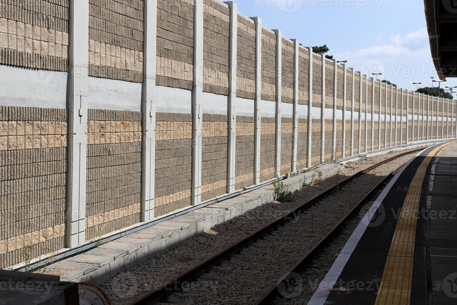 Railroad Tracks and Railway Cars in Israel. photo