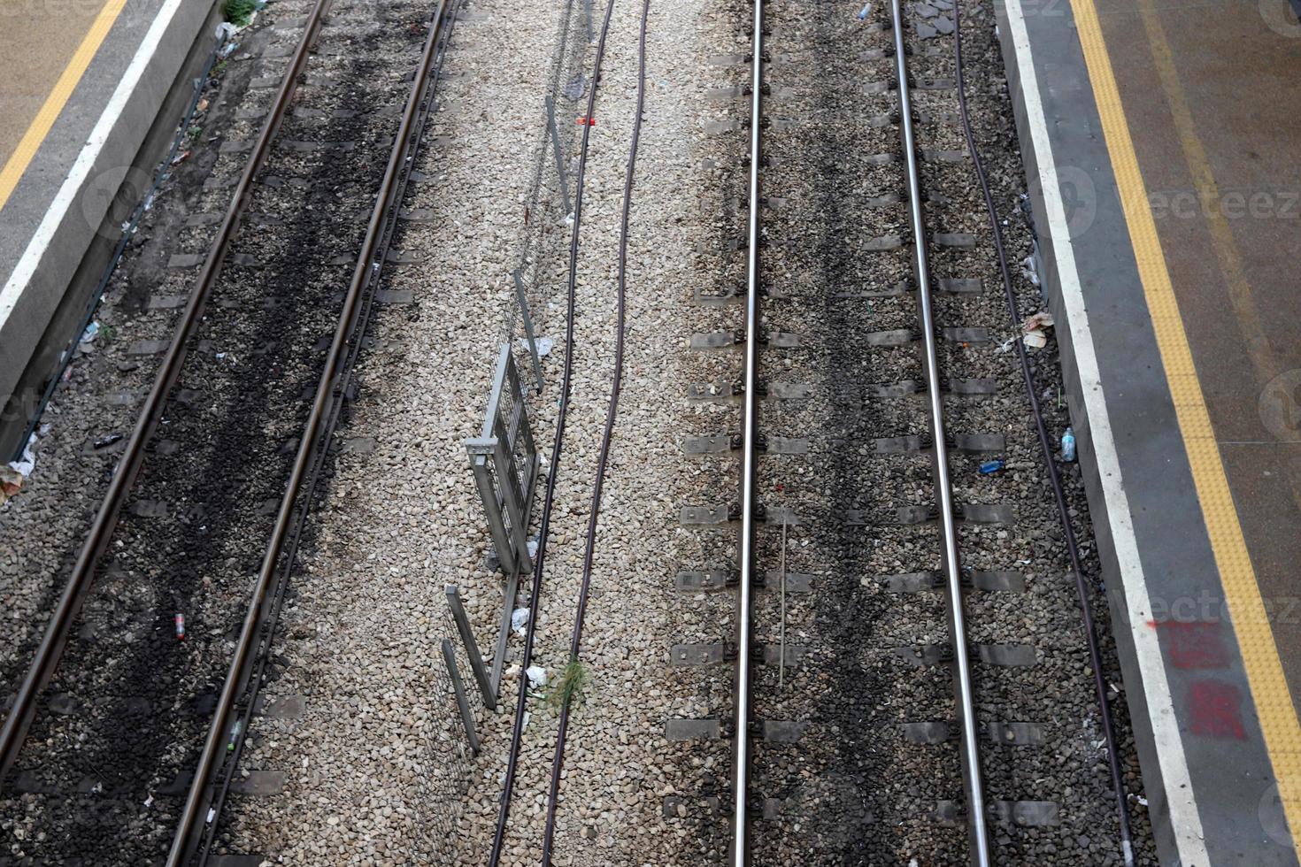 Railroad Tracks and Railway Cars in Israel. photo