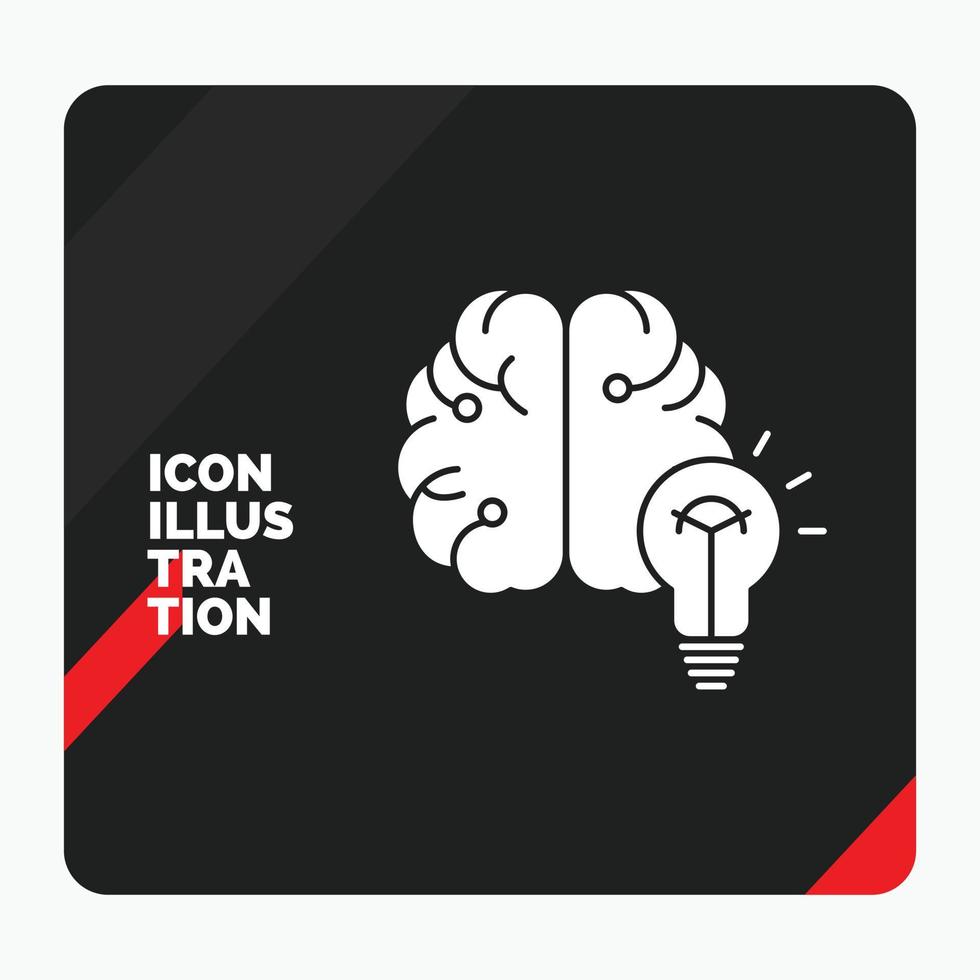 Red and Black Creative presentation Background for idea. business. brain. mind. bulb Glyph Icon vector