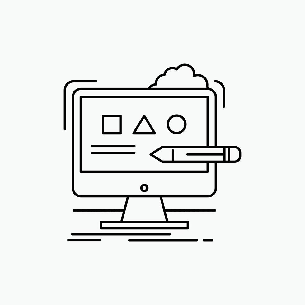 Art. computer. design. digital. studio Line Icon. Vector isolated illustration