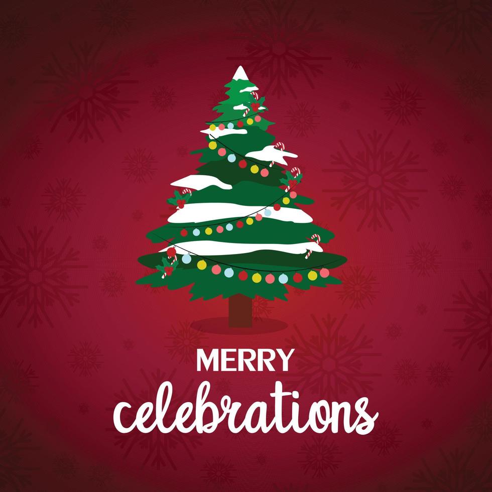 Merry Christmas Gift Tree Background vector