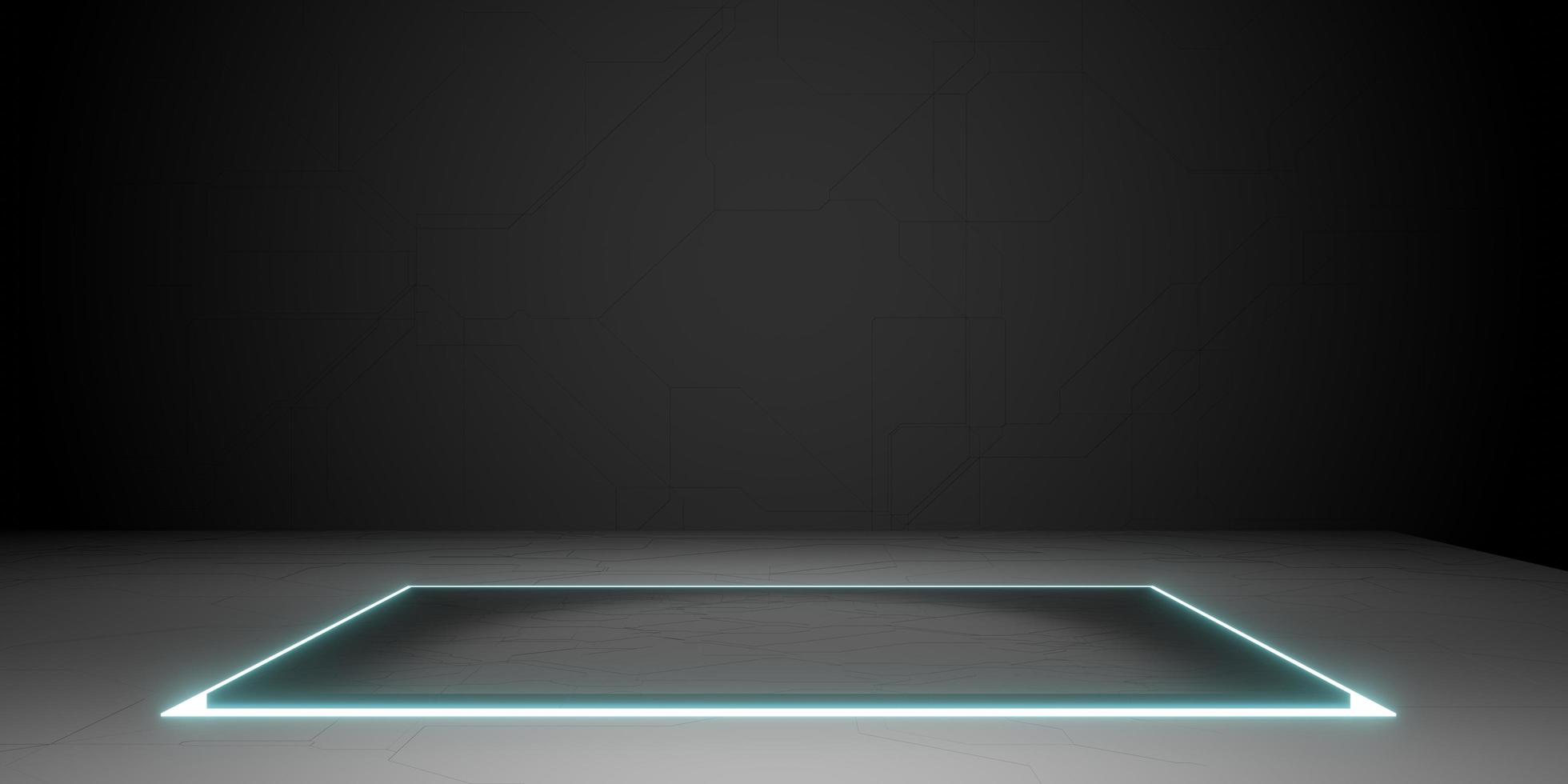 modern background laser light neon light platform tech style 3d illustration photo