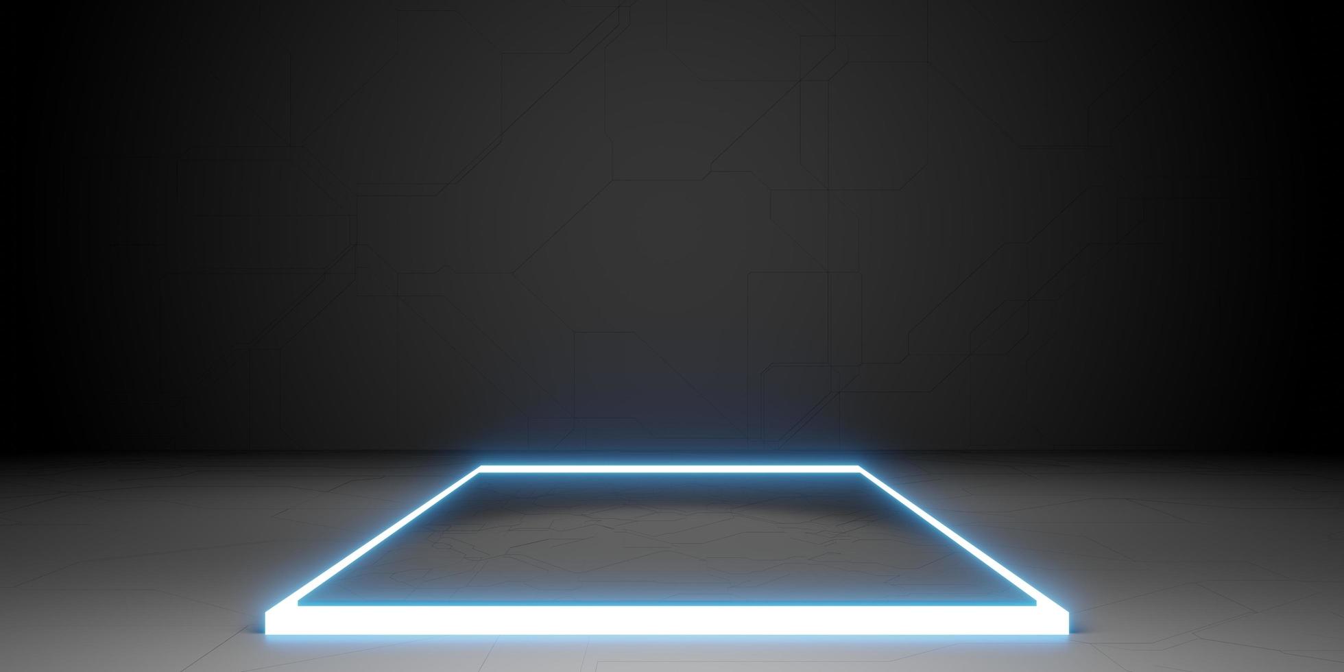 modern background laser light neon light platform tech style 3d illustration photo