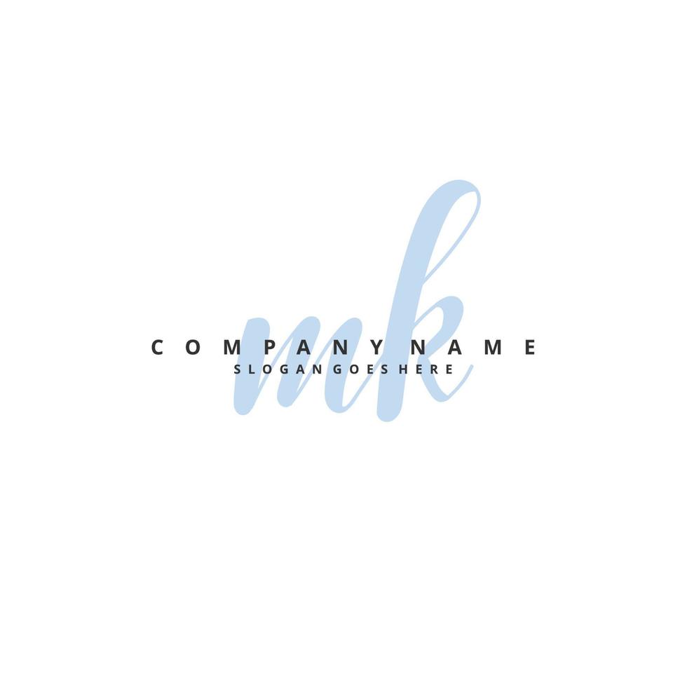 MK Initial handwriting and signature logo design with circle. Beautiful design handwritten logo for fashion, team, wedding, luxury logo. vector