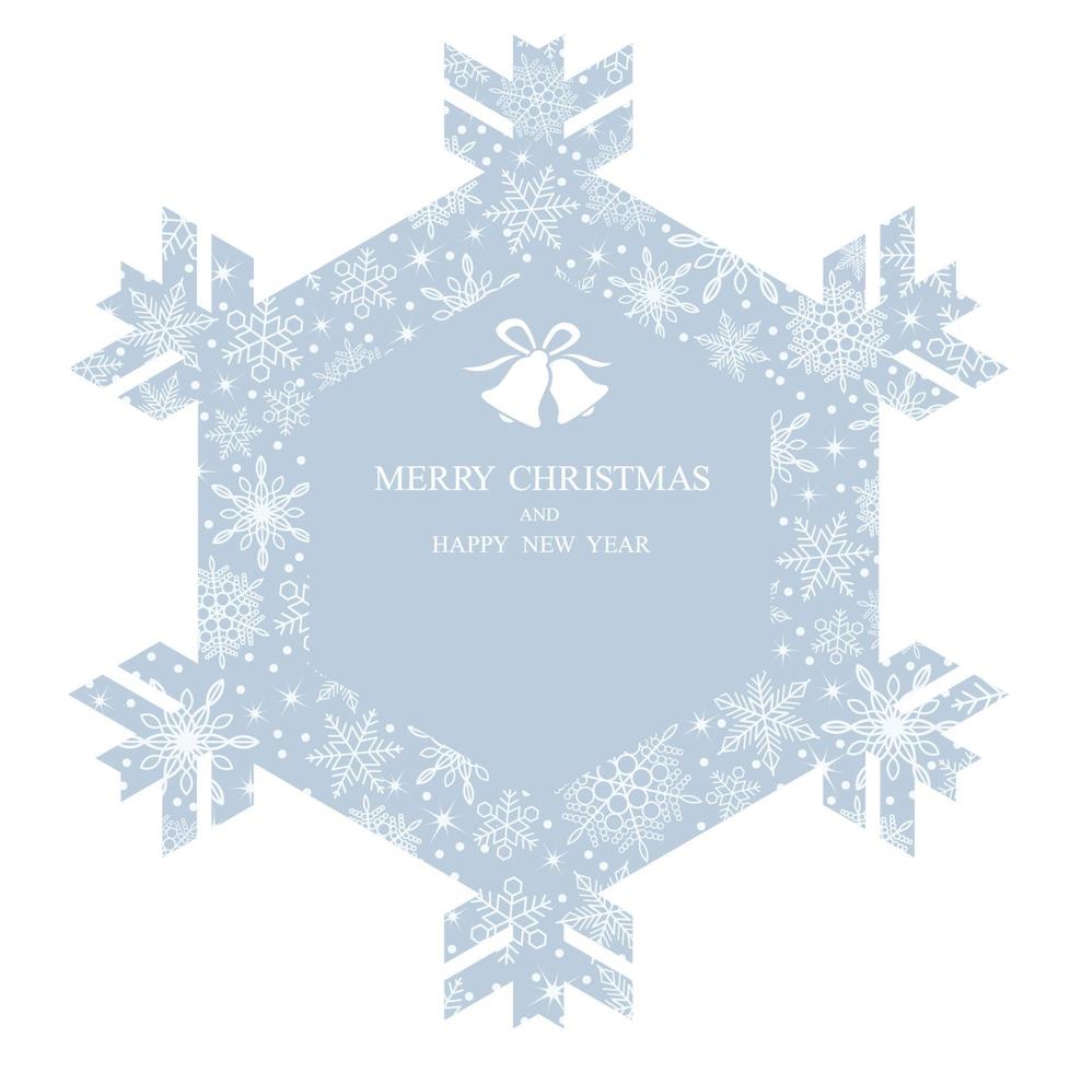 Christmas Vector Snowflake Shape Frame Illustration With Snowflakes And Text Space.