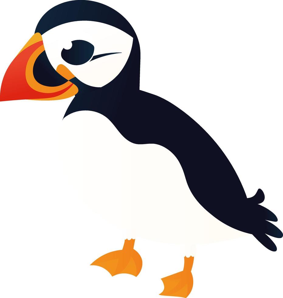 Cute cartoon puffin bird vector