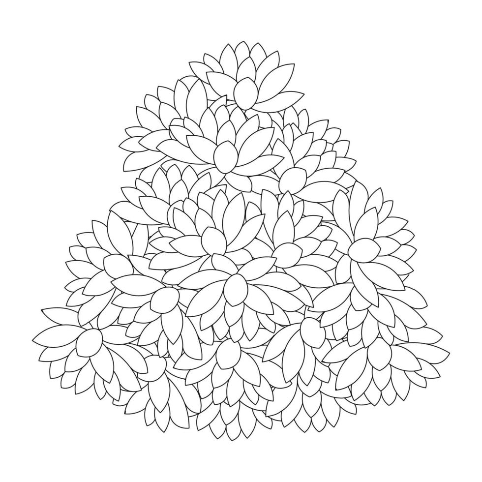 flor de loto para colorear página de simplicidad artística dibujada con flor de flor sobre fondo aislado vector