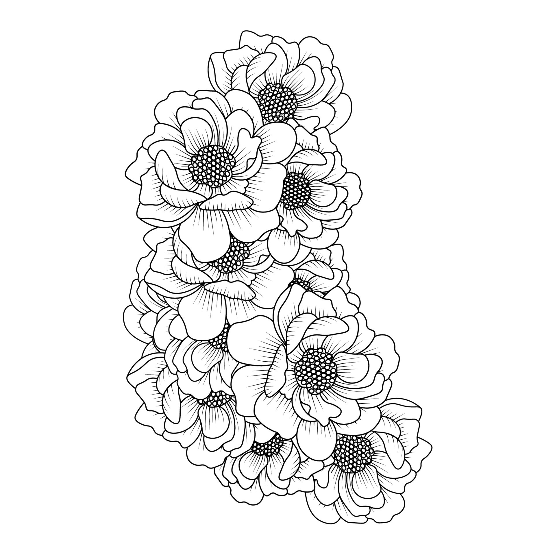 flor de peonía bocetos fáciles dibujo a lápiz del esquema de diseño de arte  lineal en blanco y negro 12792161 Vector en Vecteezy