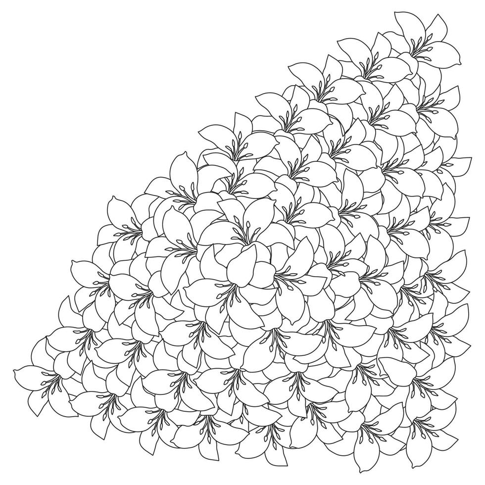 flor de lirio y flor de lilium página para colorear contorno línea decorativa arte gráficos vectoriales vector