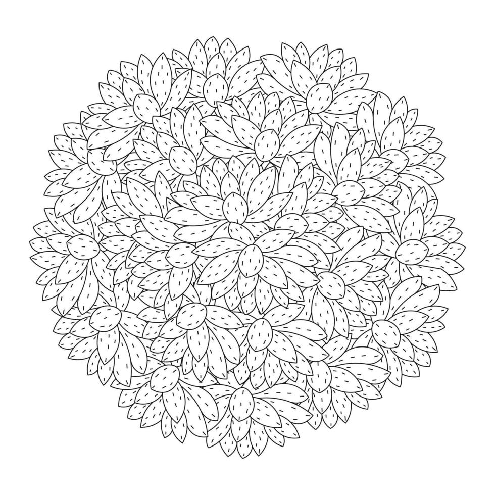 lotus flower coloring page of simplicity artistic drawn with blossom flower on isolated background vector