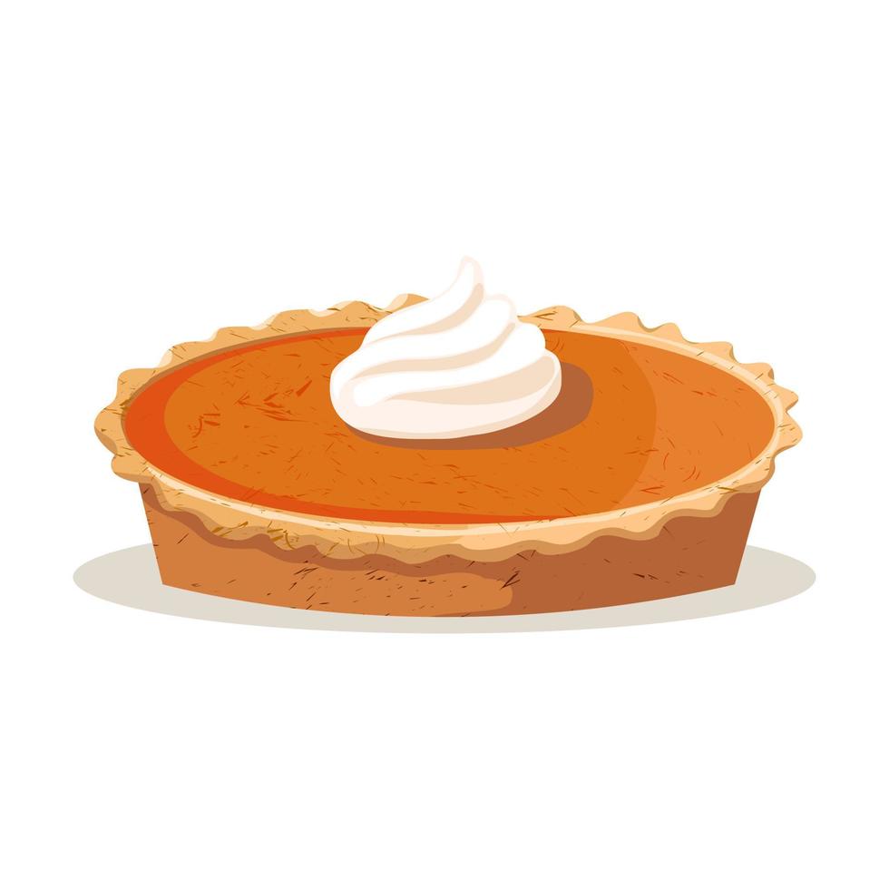 Pumpkin pie with meringue. vector