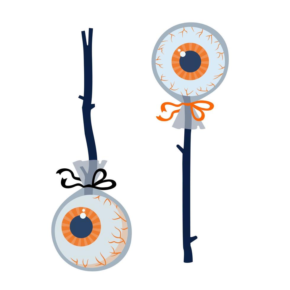 Halloween lollipop from the eye on a stick. vector