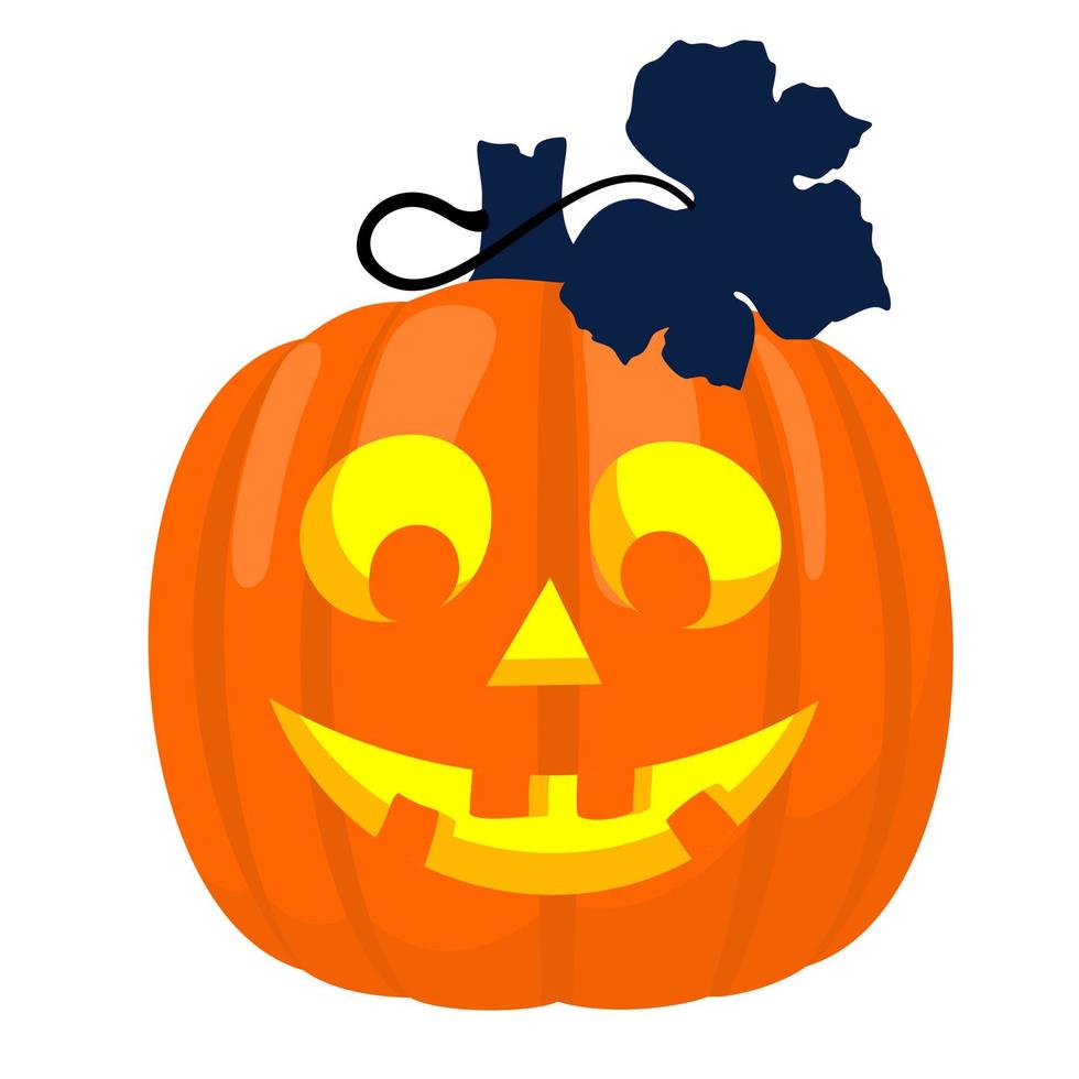 linterna de calabaza de halloween con ojos y sonrisa. vector