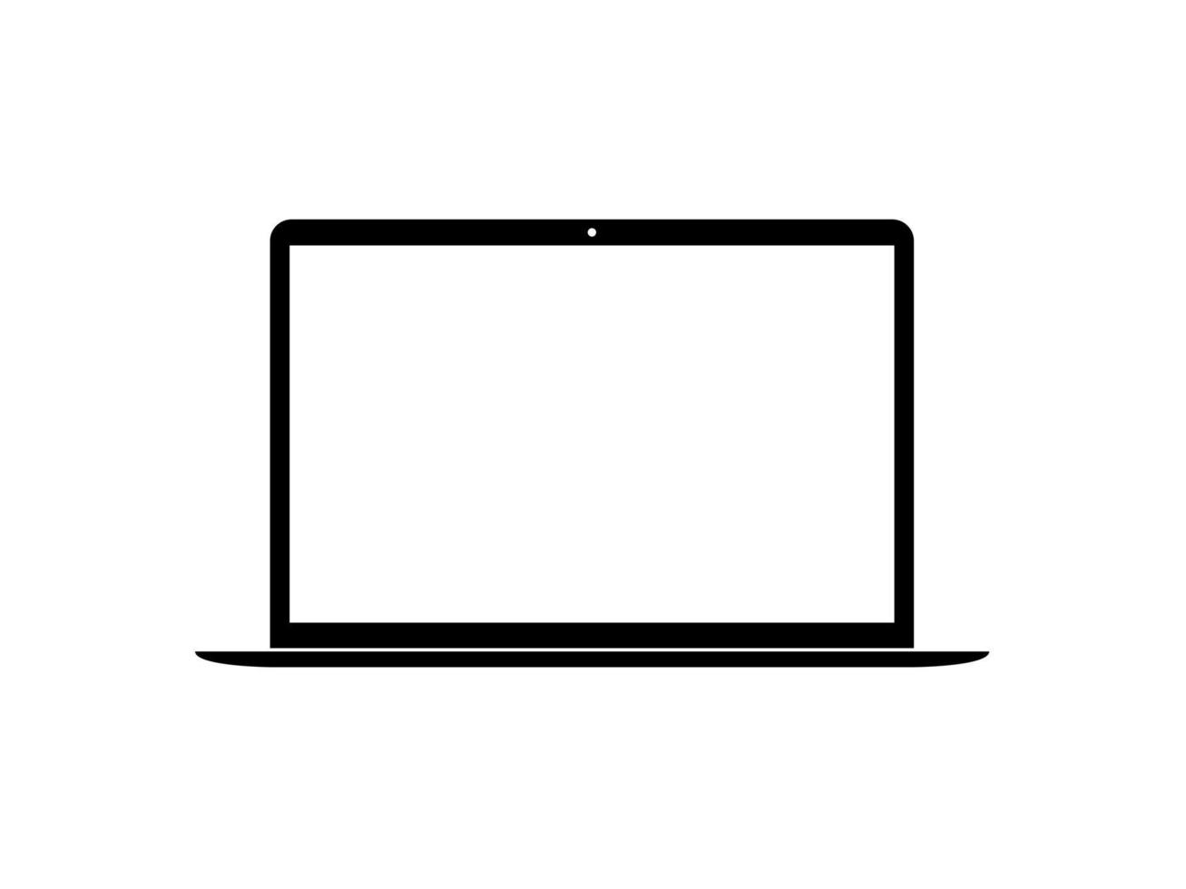 Silhouette of the Laptop for Sign, Icon, Symbol, Apps, Website, Pictogram, Logo, Art Illustration or Graphic Design Element. Vector Illustration