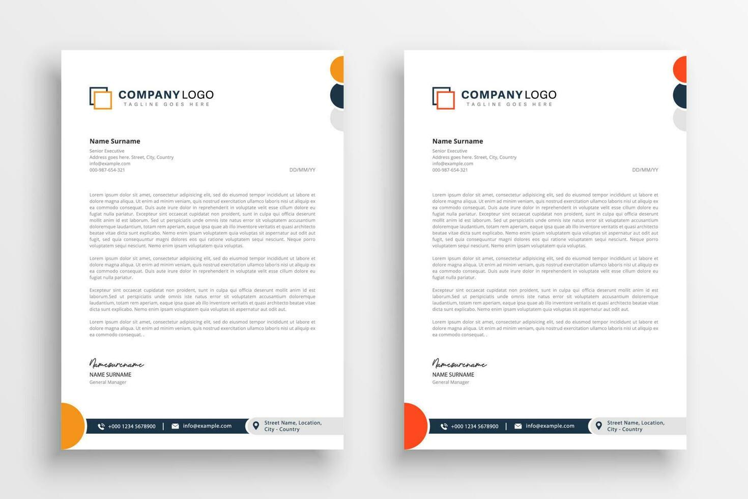 Modern company letterhead with minimal design vector
