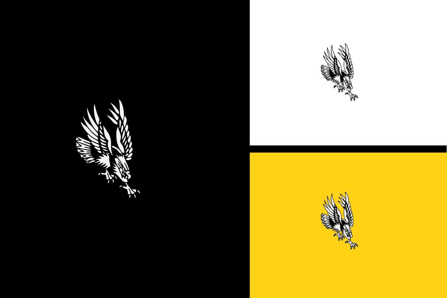 diseño de arte de línea de vector de vuelo de águila
