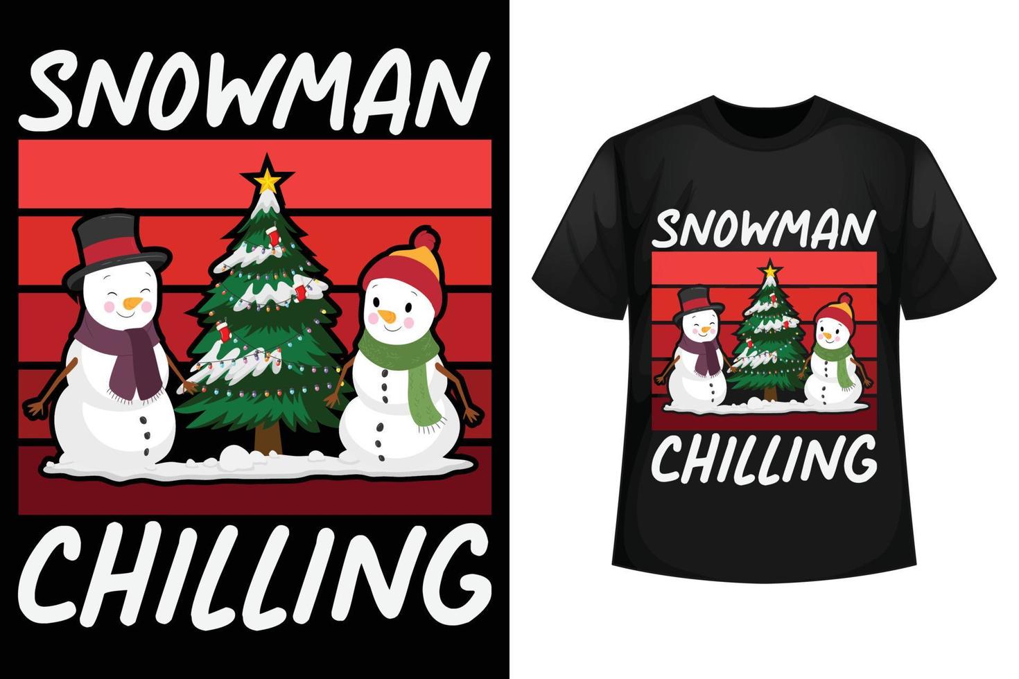 Snowman chilling - Christmas t-shirt design template vector
