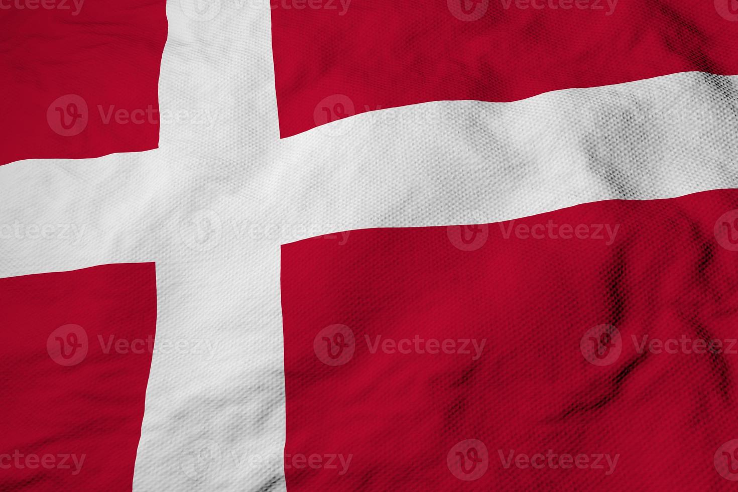 Waving flag of Denmark in 3D rendering photo