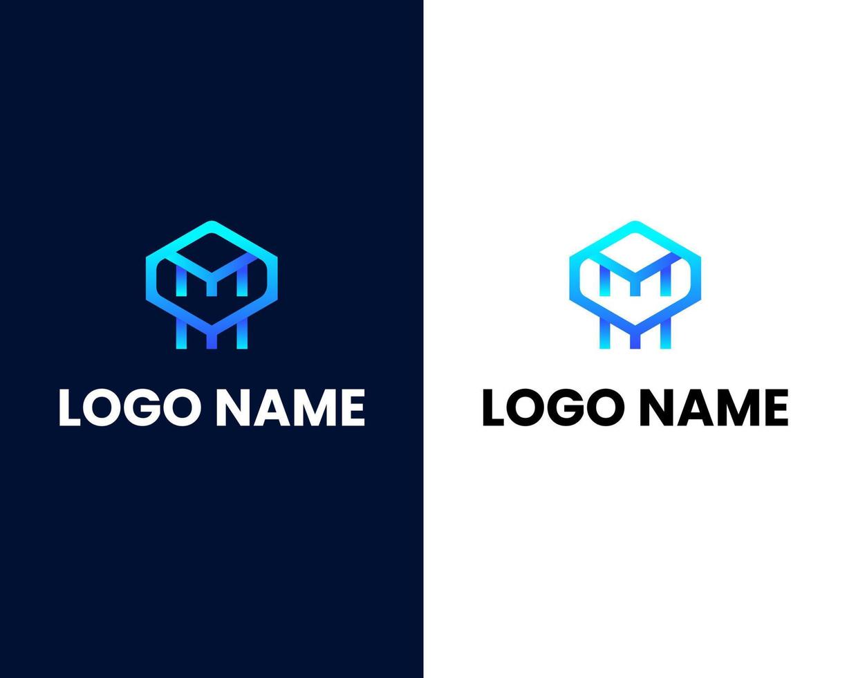 plantilla de diseño de logotipo de letra m y m vector