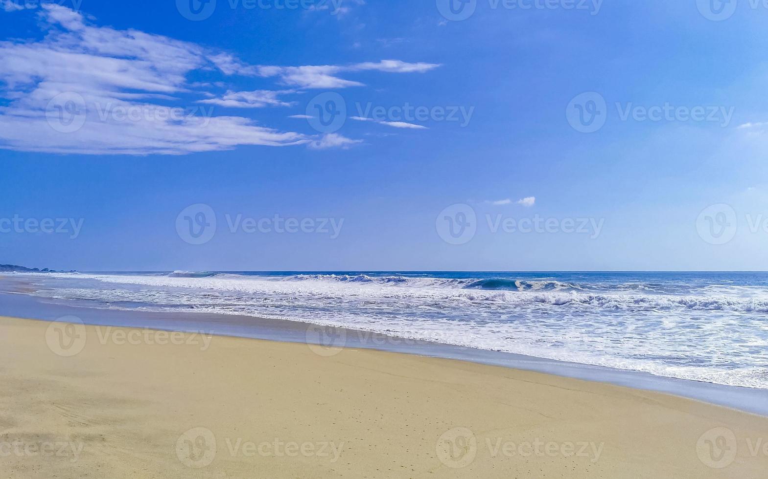 Extremely huge big surfer waves at beach Puerto Escondido Mexico. photo