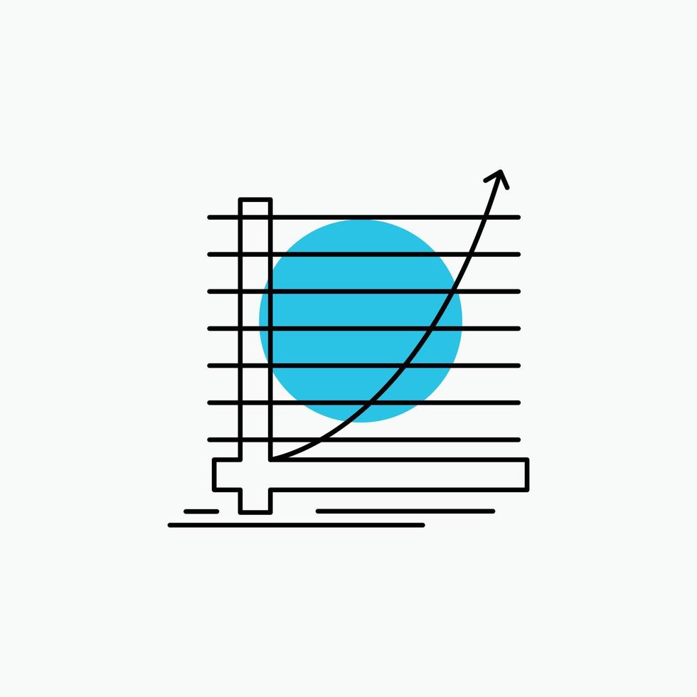 Arrow, chart, curve, experience, goal Line Icon vector