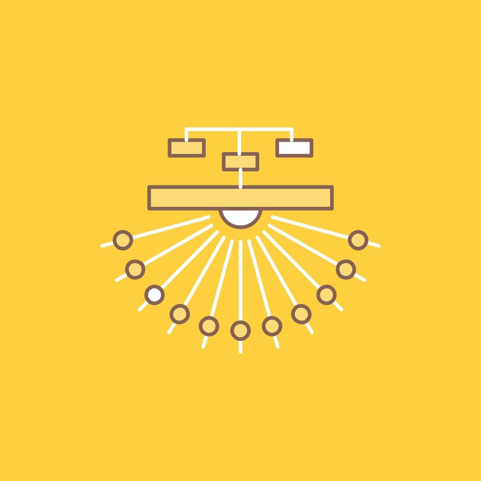 optimization. site. site. structure. Web Flat Line Filled Icon. Beautiful Logo button over yellow background for UI and UX. website or mobile application vector