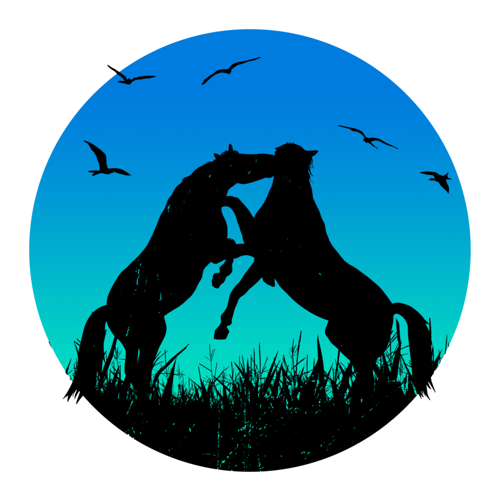 Horse Fighting Silhouette png