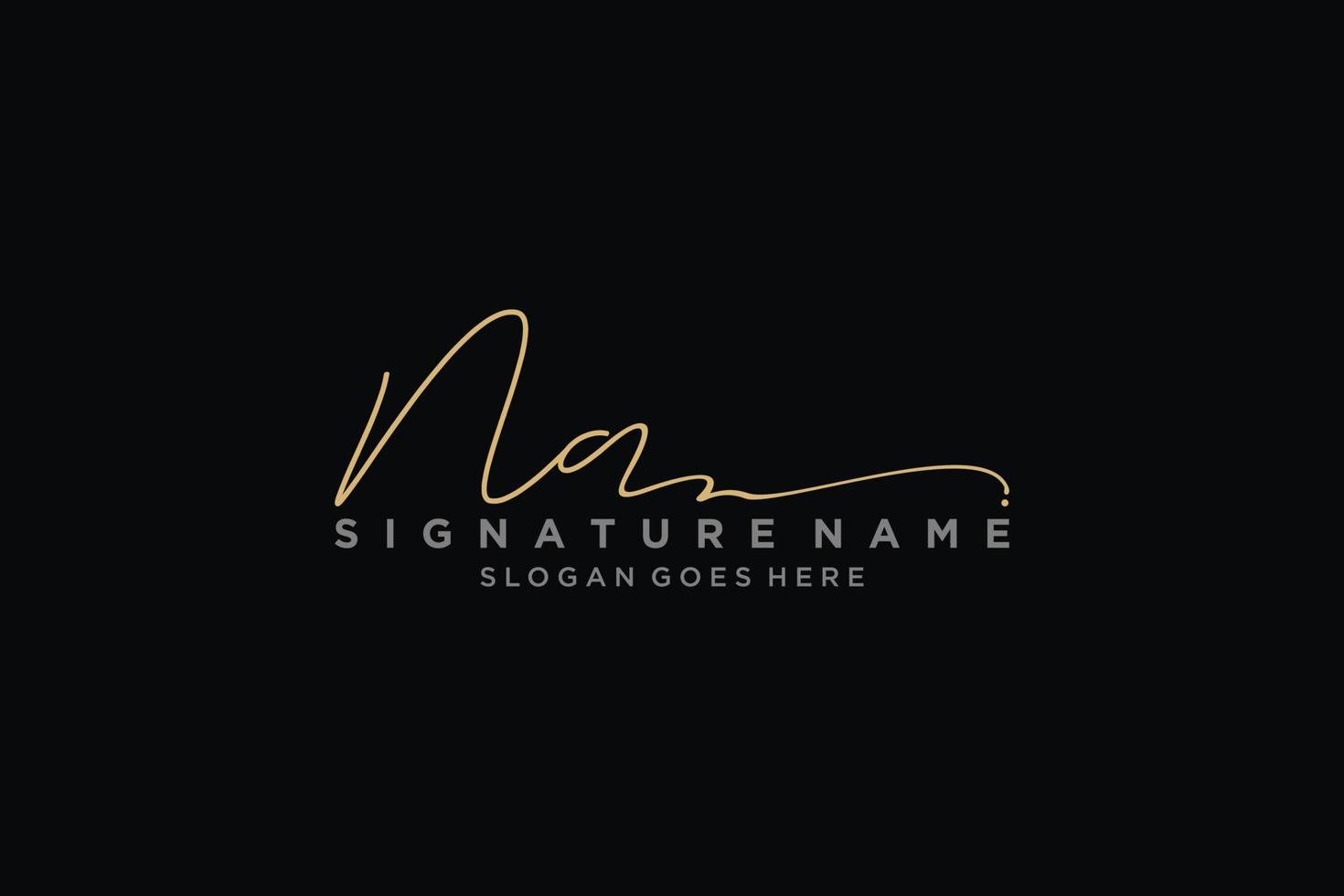 plantilla de logotipo de firma de carta inicial na diseño elegante logotipo signo símbolo plantilla vector icono