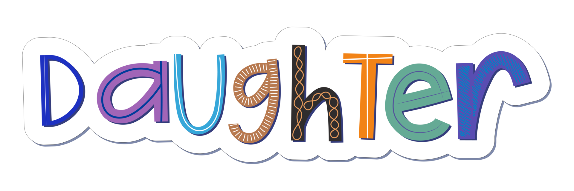 Daughter Words Clipart