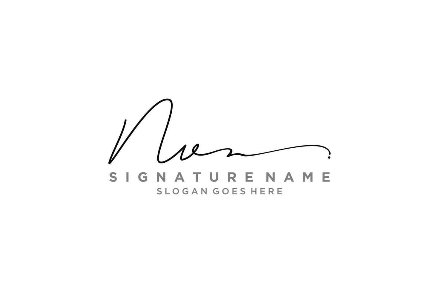 plantilla de logotipo de firma de carta inicial nv diseño elegante logotipo signo símbolo plantilla vector icono