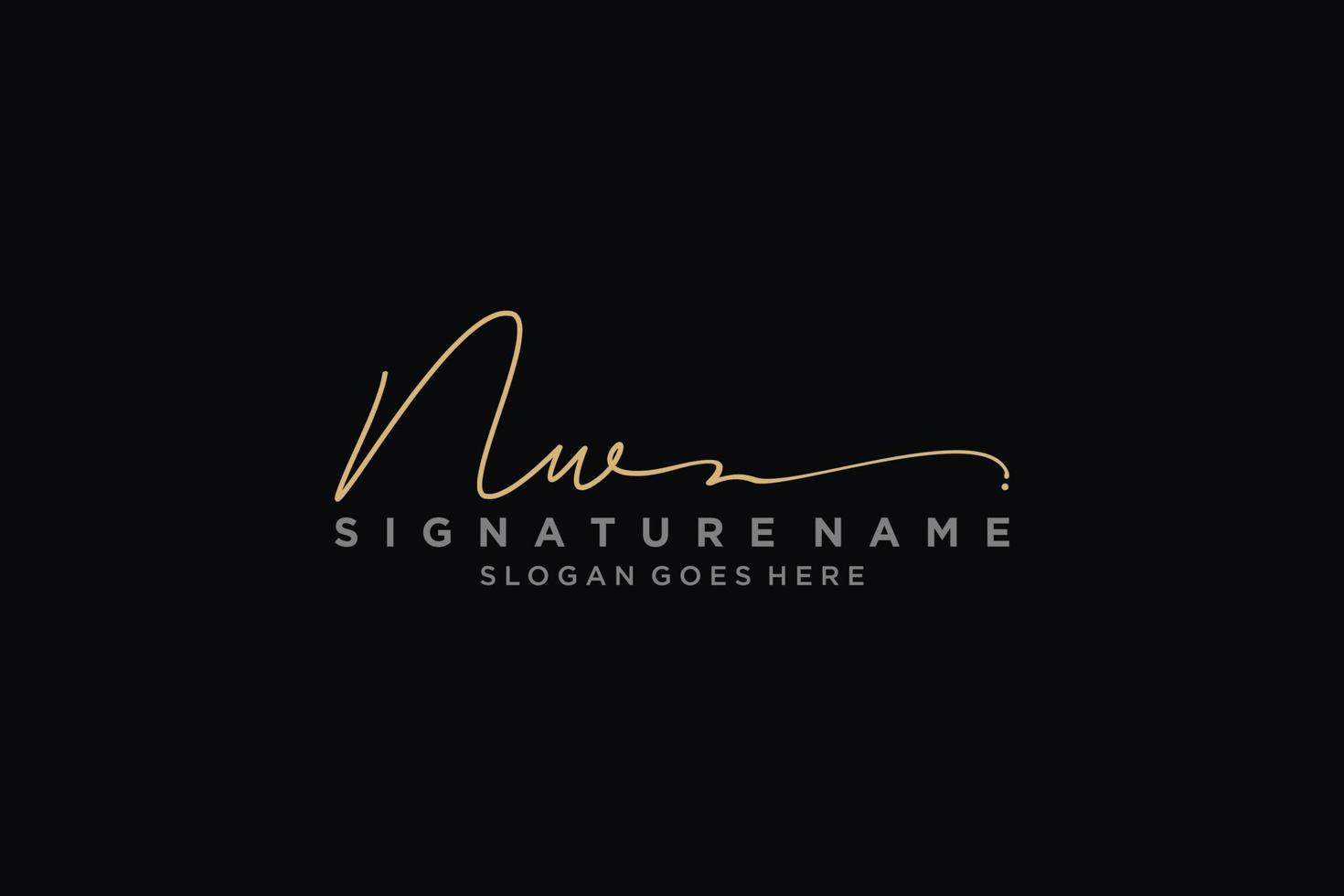 Initial NW Letter Signature Logo Template elegant design logo Sign Symbol template vector icon