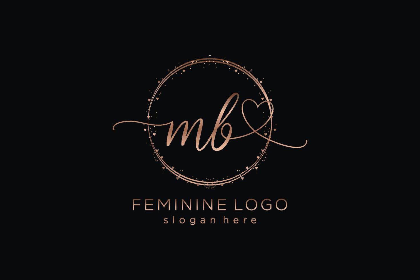Initial MB handwriting logo with circle template vector logo of initial wedding, fashion, floral and botanical with creative template.