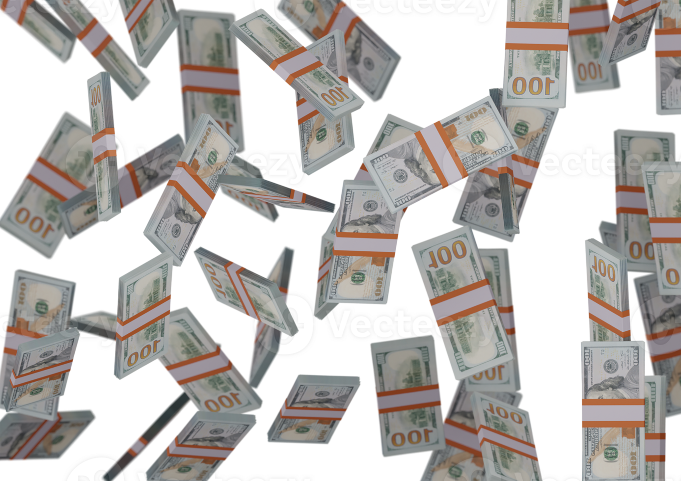 een honderd dollar stack van geld, 3d veroorzaken, illustratie, dollar rekeningen geïsoleerd Aan achtergrond png