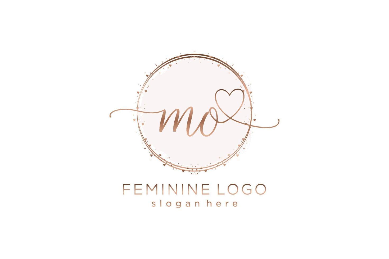 Initial MO handwriting logo with circle template vector logo of initial wedding, fashion, floral and botanical with creative template.