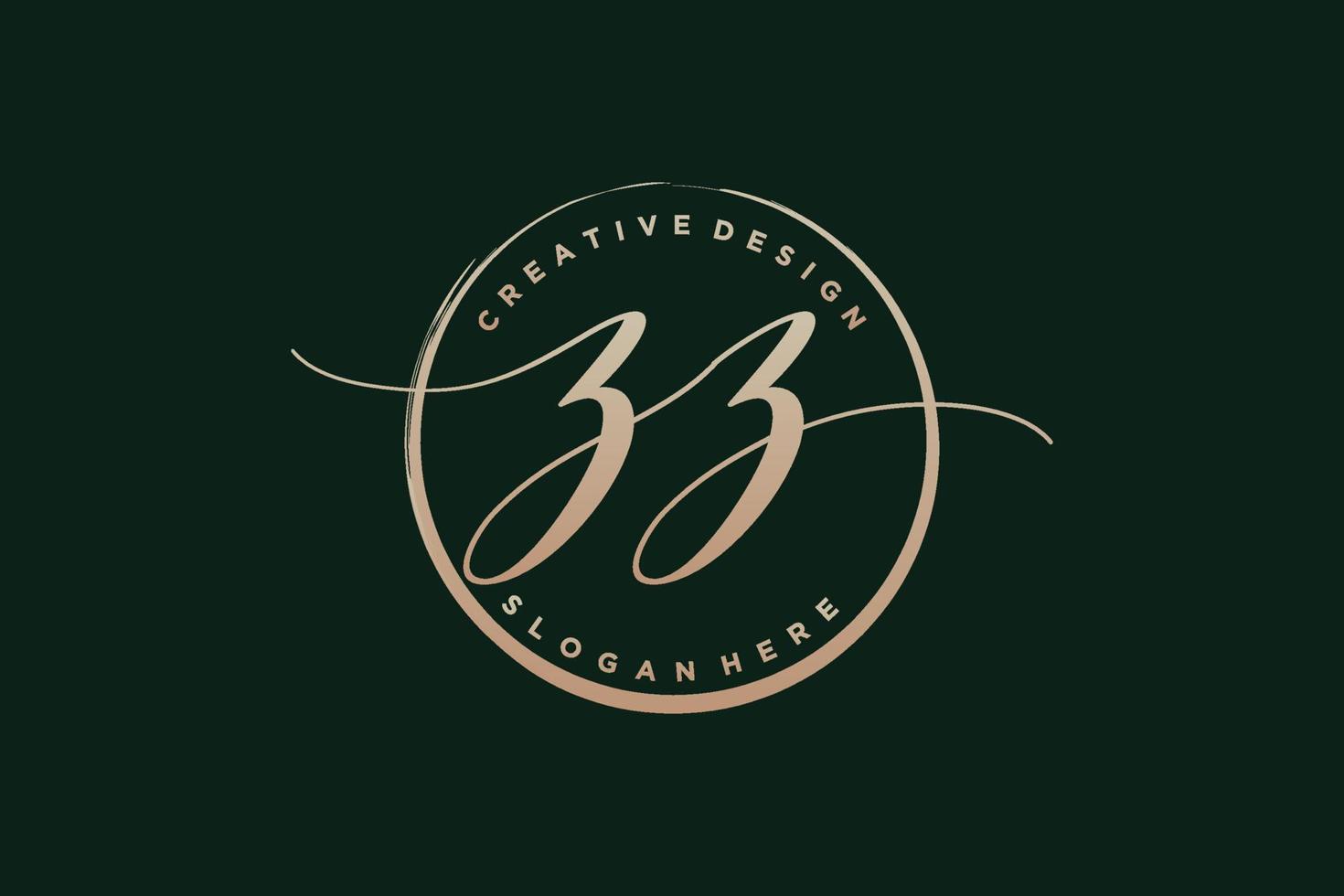 Initial ZZ handwriting logo with circle template vector signature, wedding, fashion, floral and botanical with creative template.