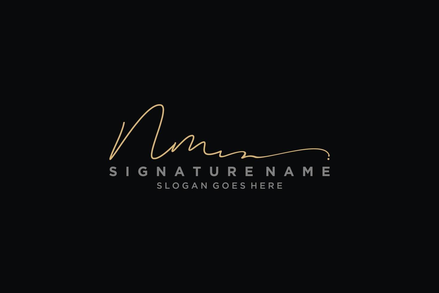 Initial NM Letter Signature Logo Template elegant design logo Sign Symbol template vector icon