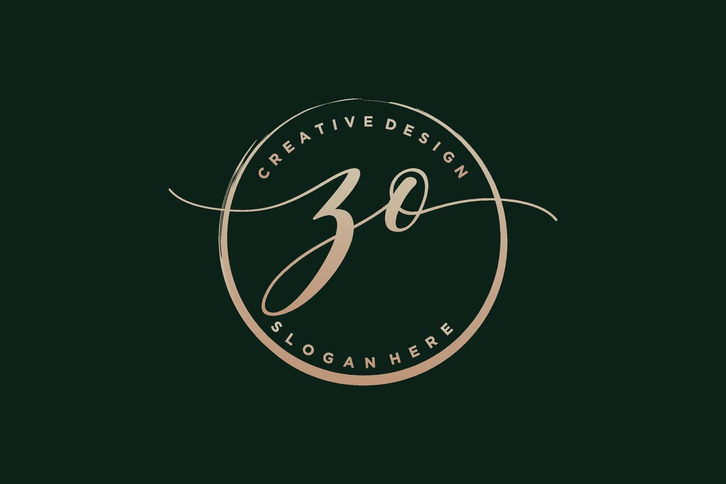Initial ZO handwriting logo with circle template vector signature, wedding, fashion, floral and botanical with creative template.