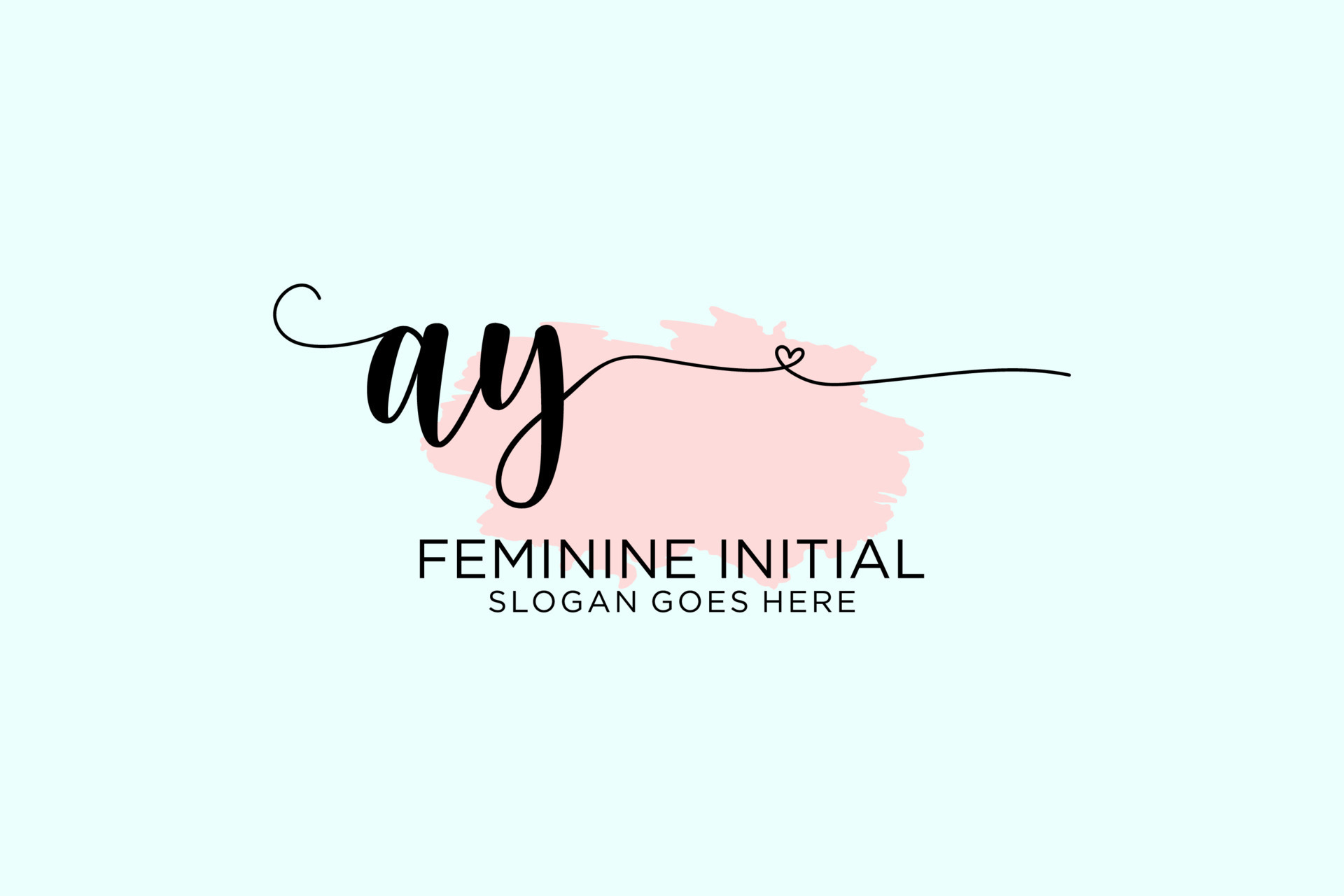 Initial AY beauty monogram and elegant logo design handwriting logo of